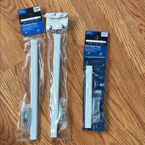 3 Bed Bath & Beyond Flat Sash Curtain Rods 6-11” & 11-20” Adjustable New